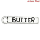 10 Silver Pewter Double BUTTER STICK Baking Charm Pendants . chs0378