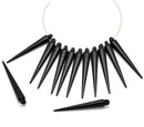 12 BLACK Acrylic Spikes for Hoop Earrings, 35mm (1-3/8")  bac0279