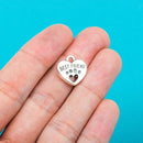 8 Silver Metal Best Friend PAW PRINT Heart Cutout Charm Pendants chs0258a