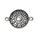 10 Antique Silver ROUND DISC Connector Link Charms chs1784