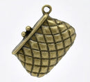 4 Large Antique Bronze HANDBAG PURSE Charms. Chb0076