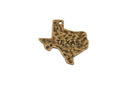 4 Stamped TEXAS STATE Cutout Charm Pendants, hammered antique bronze tone metal, chb0355