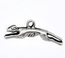 5 Silver Tone Dog Puppy Running GREYHOUND Charm Pendants  chs0791