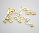 6 pcs Bright Gold Tone Metal Infinity Charm Connector Links  30x10mm   chg0003