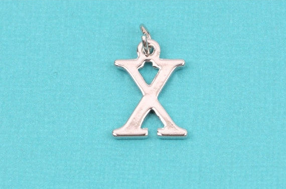 4 CHI Letter X Silver Plated Charms, Greek Letter . Sorority Sister .  Silver Plated Pendant, 3/4" tall includes jump ring, chs2214