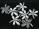 6 Silver DRAGONFLY Charms Pendants. chs0841