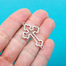 8 Silver Tone Metal Sideways Cross Link Connectors . CHS0323