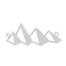 5 Silver Plated Hollow MOUNTAIN Charms, Mountain Peaks charms, two-hole connector charm pendants, camping, landscape, skiing, chs280