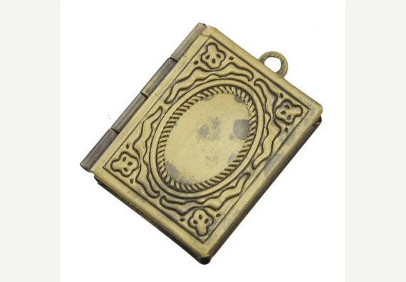 5 Antique Bronze Rectangle Picture Photo Frame Lockets 26x19mm. CHB0153