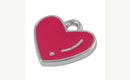 4 Silver Metal Enamel HOT PINK Heart Charms or Pendants che0044