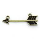 5 Bronze Tone Metal ARROW Charm Pendant Connector Links . CHB0192