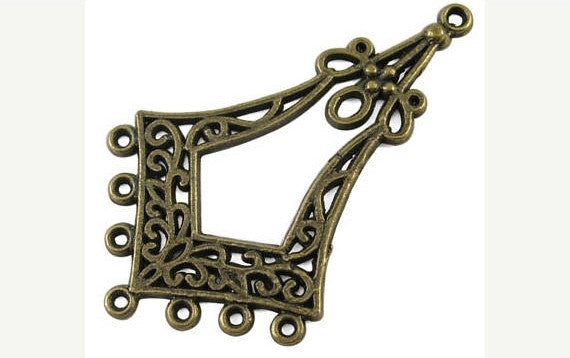 10 pcs Antique Bronze Gold Findings for Chandelier Earrings, Pendants  44mm long (1-3/4") . Chb0227