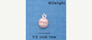 1 Silver Plated Charm Pendant, PINK SOFTBALL   che0283