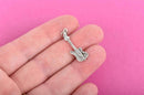 Sterling Silver ELECTRIC GUITAR Charm, 28x9mm, pms0418