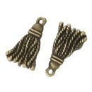 10 Bronze TASSLE Tassel Charm Pendants, antiqued bronze metal, chb0371