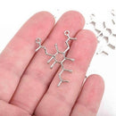 5 HUMULONE HOPS Beer Molecule Chemistry Charms, Silver Tone Charm Pendants, Science Charms, 33x26mm, chs2946