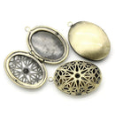 2 Antique Bronze Perfume Diffuser Oval Picture/ Photo Frame Locket Pendants, filigree 39x26mm chb0291