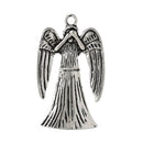 4 Antique Silver WEEPING ANGEL Metal Charm Pendants 3.8x2.3cm  chs1769