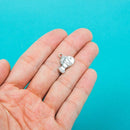 4 Silver Tone Fish Charm Pendants 17x14mm . Clown Fish chs0078