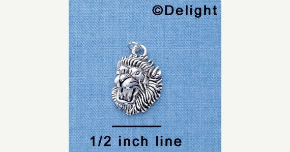 1 silver plated LION HEAD Charm   chs1214