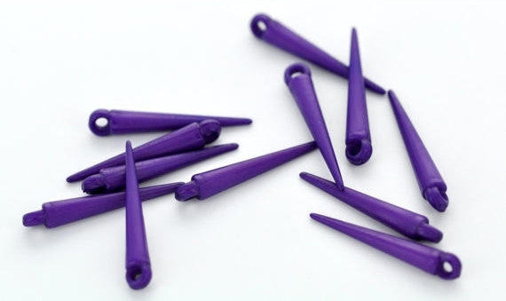 12 Purple Acrylic Spikes for Hoop Earrings . Extra Small . 21mm . cha0061