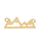 10 Gold Plated MOUNTAIN PEAKS Range, adventure charms, two-hole connector charm pendants, camping, nature, landscape, skiing, chg0571