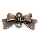 10 Antique Copper BOW 2-Hole Charm Connector Links, 20x10mm  chc0024
