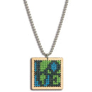 Counted Cross Stitch KIT, make your own LOVE design charm pendant necklace, wood circle, includes supplies, instructions, kit0017