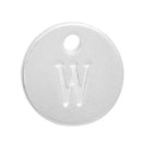 10 Letter W Alphabet Charms Silver Plated Monogram, double sided round disc letter charms, dot charms, 12mm, (1/2") chs2544