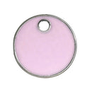 5 PINK Enamel Dot Charms, Silver  Round Circle Sequin Charms, double sided, 16mm (5/8") che0520