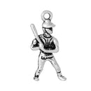 10 BASEBALL PLAYER Charm Pendants . Silver pewter metal   chs1541