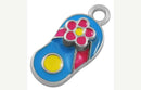 4 Enamel and Silver Metal SUMMER FLIP Flops Shoe Charm Pendants che0021