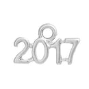 10 Silver 2017 Graduation Charm Pendants, 13x8mm, chs2725