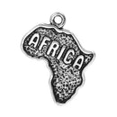 10 AFRICA Charms, Africa Pendants, map charms, 24x19mm, chs2425