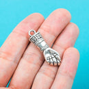 2 Silver Metal FIGA FIST Good Luck Amulet Charm Pendants . chs0217