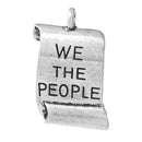 2 We The People Scroll Silver Charm Pendants, Bill of Rights, US Constitution,  chs2133
