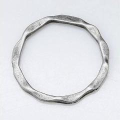 20 CIRCLE RING  Antiqued Silver Tone Metal Charm Connectors  22mm chs0063