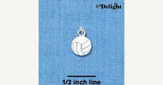 Silver Plated and Enamel VOLLEYBALL Charm Pendant  che0243