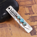 3 ARROW Pendant Charms, Faux Turquoise Stone Cabochon, Antiqued Silver Metal, 4.3cm long, chs2761