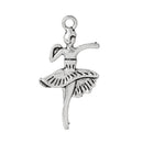 10 BALLET GIRL Ballerina Antique Silver Charms Pendants, dance charms, chs2326