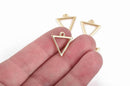 5 Gold Plated TRIANGLE Charms, Open Wire Triangle Charms, 18x16mm, chs2976