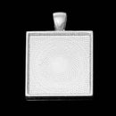 5 Bright Silver Plated Metal Pendant Tray, bezel tray, fits 1" square inside 38mm x 27mm chs2137