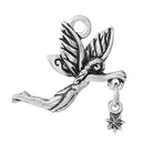 5 Silver Tone Metal Fairy Charms, dangling star, movable charm, chs1962