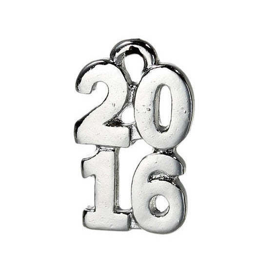 10 Silver 2016 Graduation Charm Pendants  chs2310