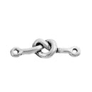 10 Silver Metal SQUARE KNOT Charm Pendants, double-hole connector links, 20x6mm, chs2729
