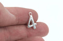 6 Silver Plated Number 4 (four) Charms, 18mm tall, about 3/4" chs2114