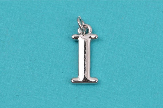 4 IOTA Letter I Silver Plated Charms, Greek Letter . Sorority Sister .  Silver Plated Pendant, 3/4" tall includes jump ring, chs2196