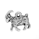10 Silver GOAT Charm Pendants, billy goat charms, 13x13mm, chs2334