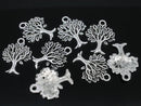 10 Silver TREE OF Life Charm Pendants, 3/4" long chs1736