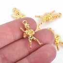 30 Gold BASEBALL PLAYER Charms, 25x14mm, chs2994b